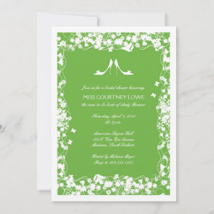 Invitation à la douche nuptiale Lime Green Heels