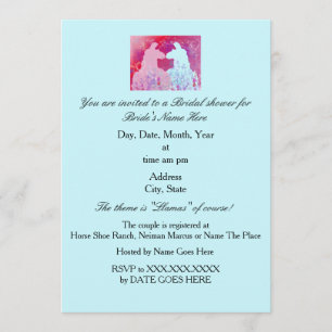Invitation à la douche nuptiale Mariage Llama