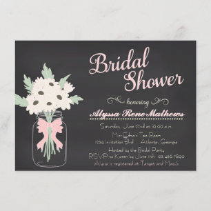 Invitation à la douche nuptiale Mason Jar de Chalk
