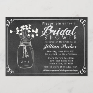 Invitation à la douche nuptiale Mason Jar de Chalk