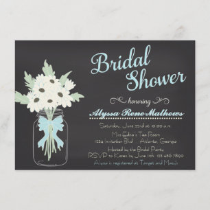 Invitation à la douche nuptiale Mason Jar de Chalk