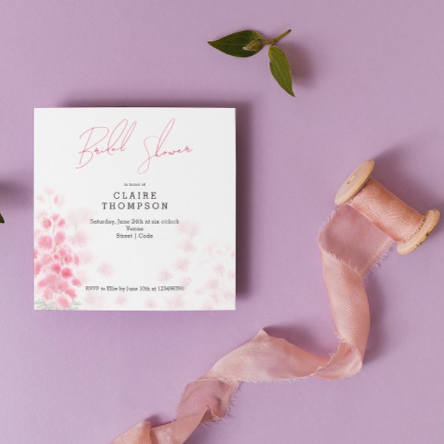 Invitation à la douche nuptiale Mimosas rose (Créateur téléchargé)