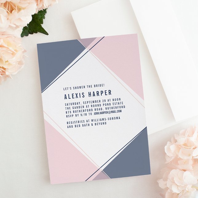 Invitation à la douche nuptiale moderne Gem Blush  (Créateur téléchargé)