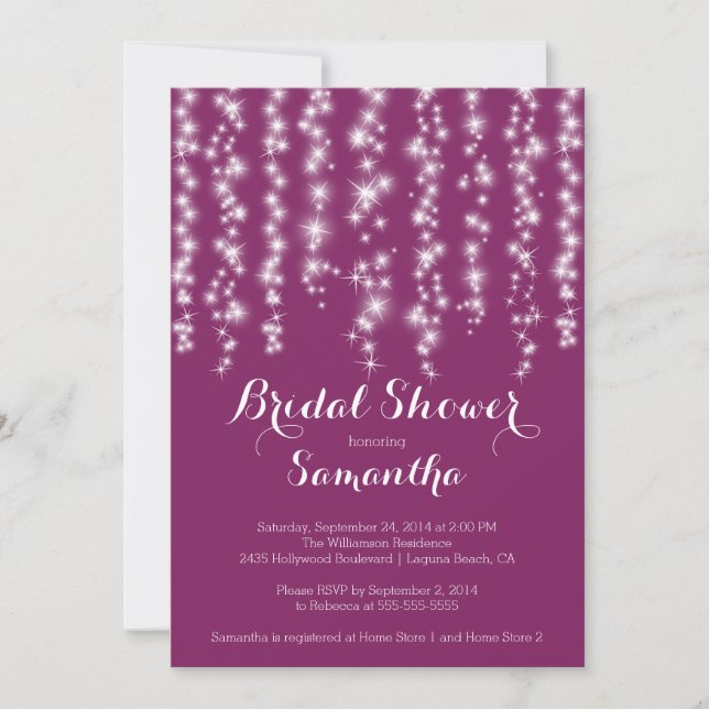 Invitation à la douche nuptiale moderne Sparkle (Devant)
