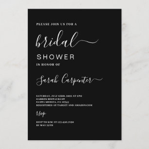 Invitation à la douche nuptiale noire