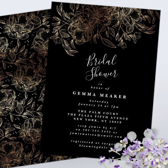 Invitation à la douche nuptiale noire (Créateur téléchargé)