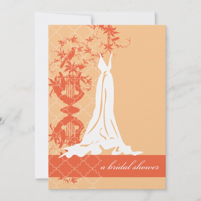 Invitation à la douche nuptiale| Orange (Devant)