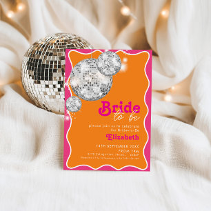 Invitation à la douche nuptiale Orange & Pink Disc