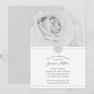 Invitation à la douche nuptiale Pale Black and Whi