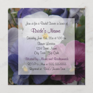 Invitation à la douche nuptiale Pansy violet
