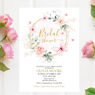 Invitation à la douche nuptiale papillon