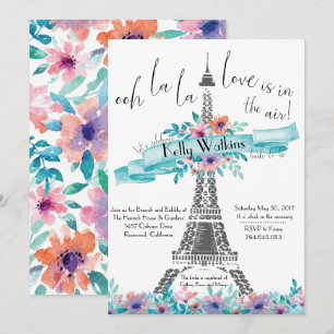 Invitation à la douche nuptiale - Paris, Floral