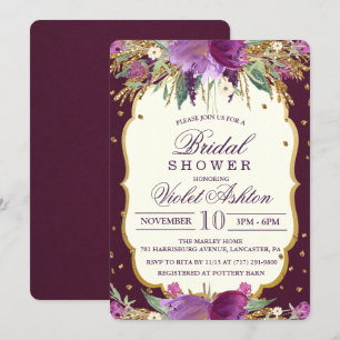 Invitation à la douche nuptiale Parties scintillan