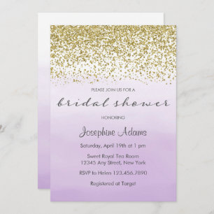 Invitation à la douche nuptiale Pastel Purple et G