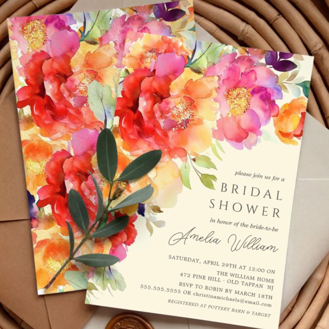Invitation à la douche nuptiale Pétale Bleue (Créateur téléchargé)