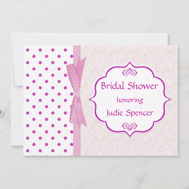 Invitation à la douche nuptiale Pink polkadot (Devant)