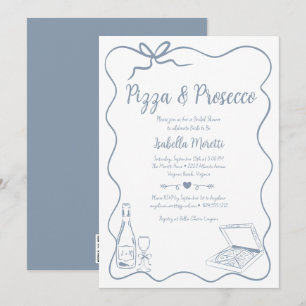 Invitation à la douche nuptiale Pizza et Prosecco