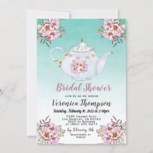 Invitation à la douche nuptiale pour la fête du th
