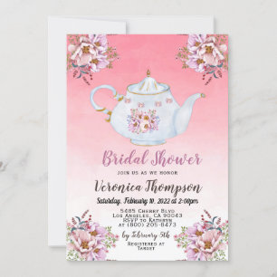 Invitation à la douche nuptiale pour la fête du th