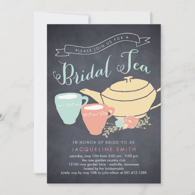 Invitation à la douche nuptiale pour le thé (Devant)