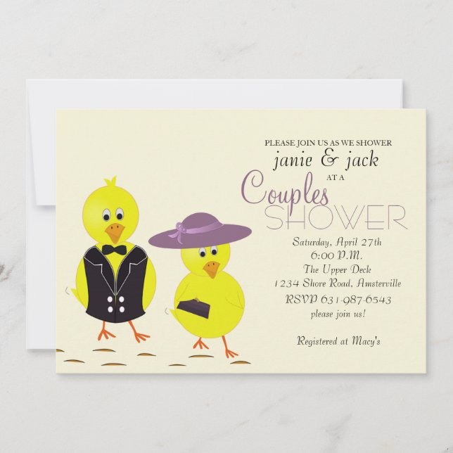 Invitation à la douche nuptiale pour les jeunes ma (Devant)