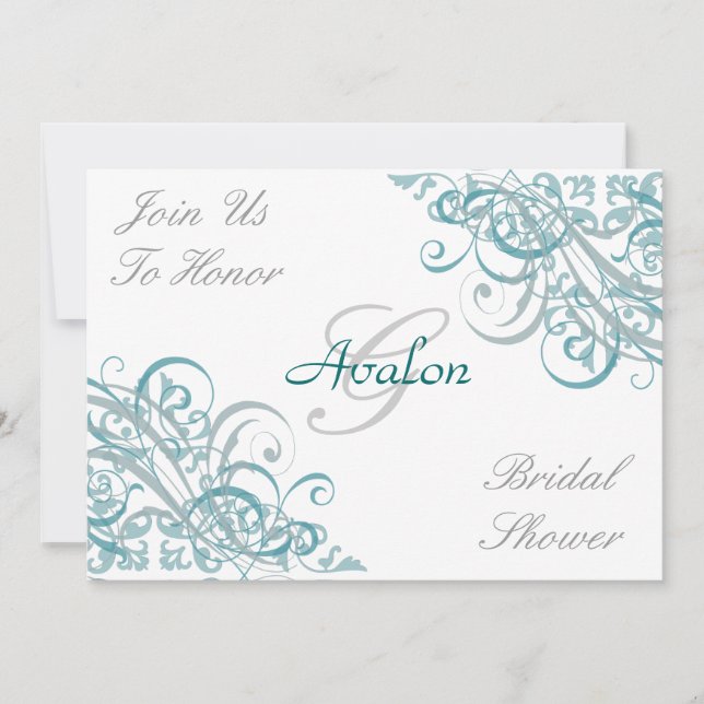 Invitation à la douche nuptiale pour les perles ba (Devant)