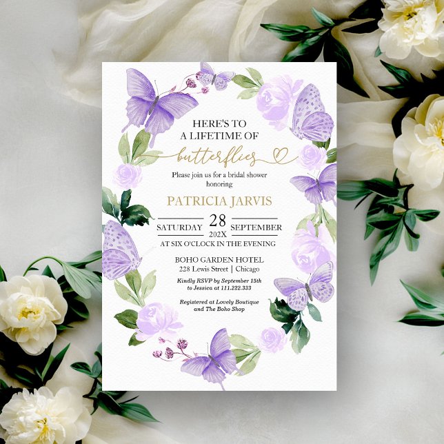 Invitation à la douche nuptiale pour papillons (Créateur téléchargé)