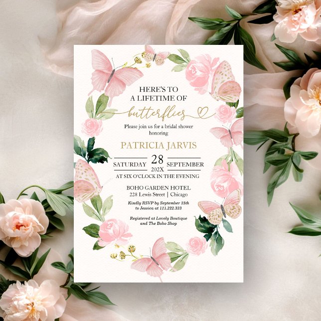Invitation à la douche nuptiale pour papillons (Créateur téléchargé)