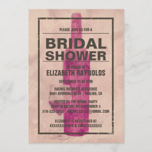 Invitation à la douche nuptiale pour une bouteille