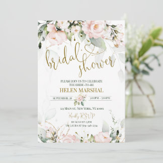 Invitation à la douche nuptiale rose