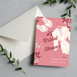 Invitation à la douche nuptiale rose -