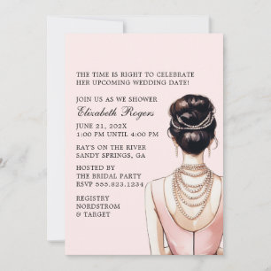 Invitation à la douche nuptiale rose