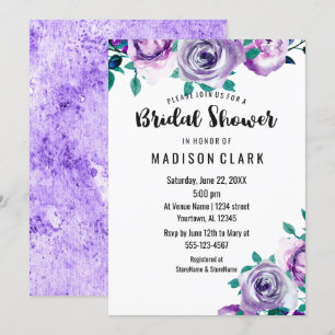 Invitation à la douche nuptiale Rose à la menthe e