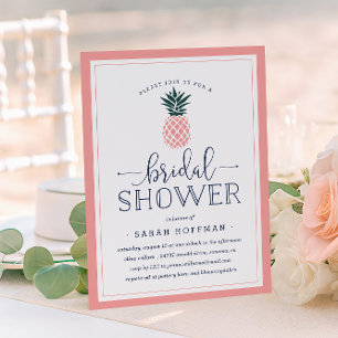 Invitation à la douche nuptiale rose ananas