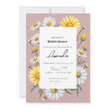 Invitation à la douche nuptiale rose Chamomile