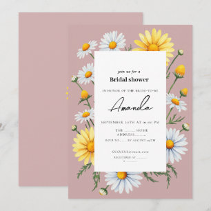 Invitation à la douche nuptiale rose Chamomile