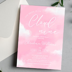 Invitation à la douche nuptiale rose Cloud 9