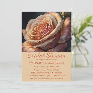 Invitation à la douche nuptiale Rose de couleur Pe