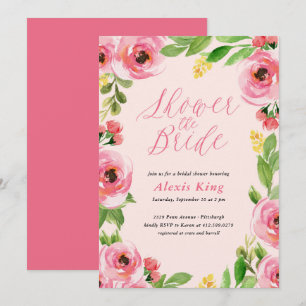 Invitation à la douche nuptiale Rose de printemps