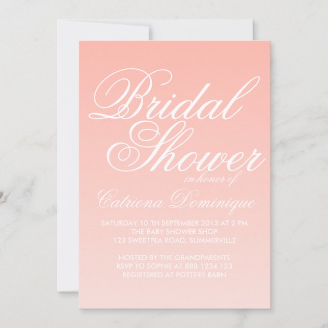 Invitation à la douche nuptiale rose et blanc (Devant)