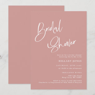 Invitation à la douche nuptiale rose et Rose