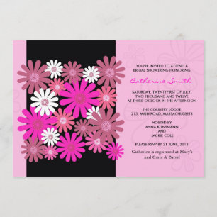 Invitation à la douche nuptiale rose Gerber Daisy