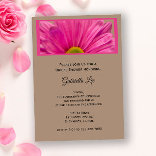 Invitation à la douche nuptiale rose Gerber Daisy