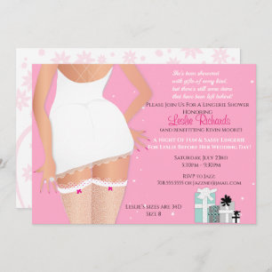 Invitation à la douche nuptiale rose Lingerie
