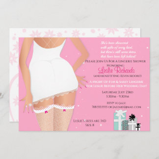 Invitation à la douche nuptiale rose Lingerie