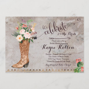 Invitation à la douche nuptiale rustique Cowgirl