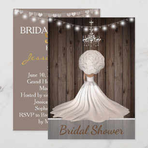 Invitation à la douche nuptiale rustique mais élég