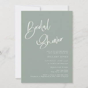 Invitation à la douche nuptiale Sage Bleu/Vert Boh