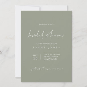 Invitation à la douche nuptiale Sage Green Bohemia