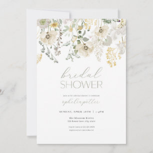 Invitation à la douche nuptiale Sage Green Boho Fl
